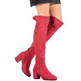 SHELOVET Botas rojas por encima de la rodilla rojo 1
