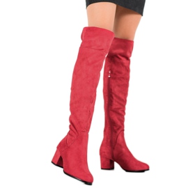 SHELOVET Botas rojas por encima de la rodilla rojo 2