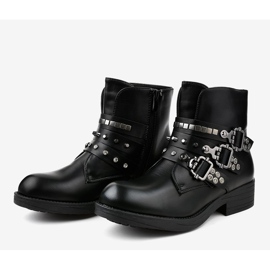 Botas planas negras con hebillas Y225 negro 4