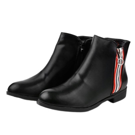 Botines planos mujer ante negro 88-269 2
