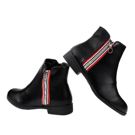 Botines planos mujer ante negro 88-269 3