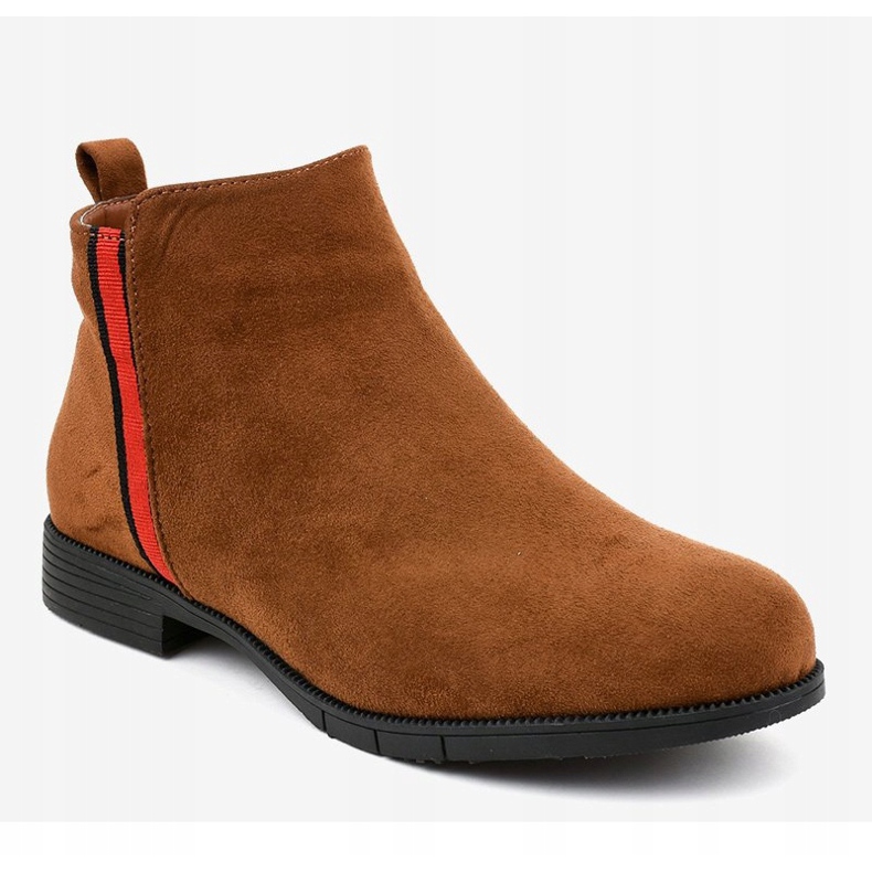 Botines planos de mujer marrón con pelo C08 1 Botines planos de mujer marrón con pelo C08 1