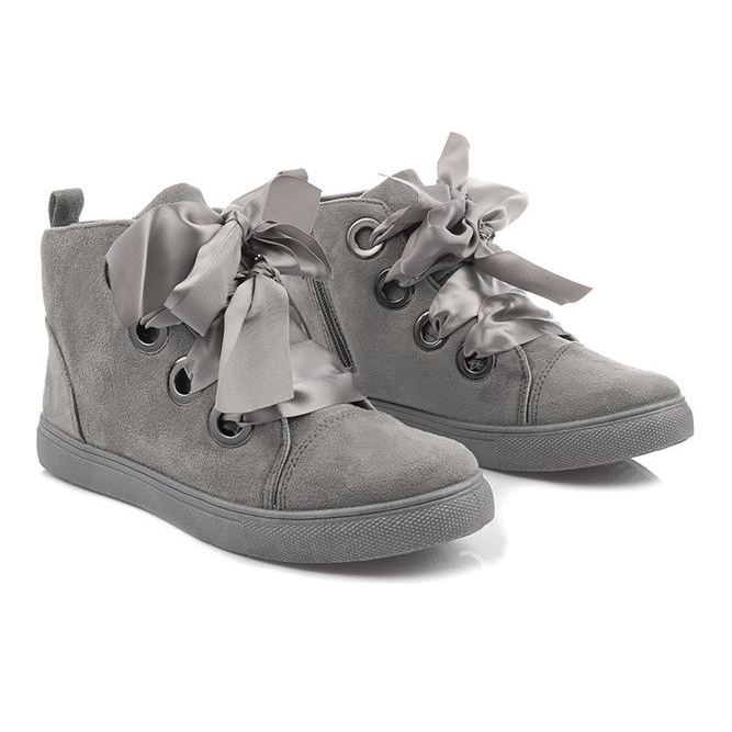 Botas de ante y lazos TL0147 Gris 1