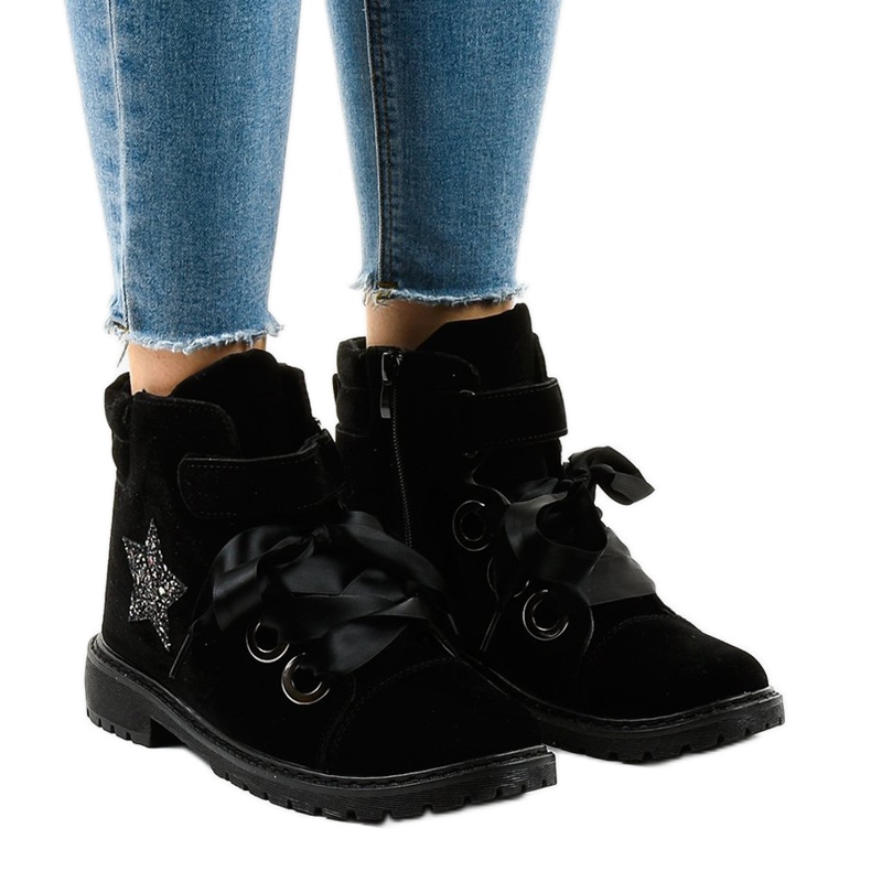 Botas de montaña negras con estrella TL51-1 negro 1