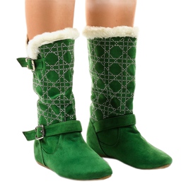 Botas planas verdes hasta la mitad de la pantorrilla R100 1