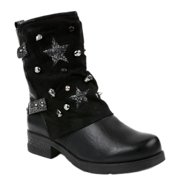 Botines estrella plana negros 8085 1