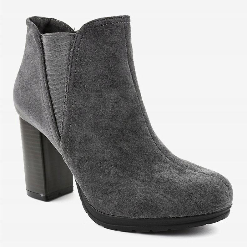 Botas de gamuza gris en el poste de la bota Chelsea H9261 1