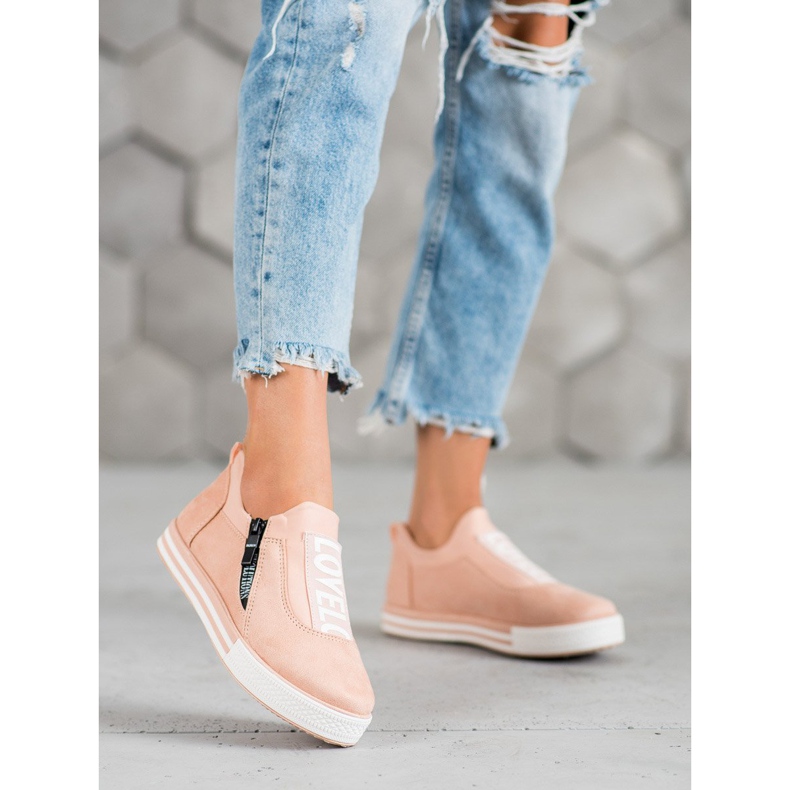 SHELOVET Zapatillas sin cordones de moda rosado 2