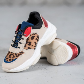 SHELOVET Zapatillas de moda con estampado de leopardo marrón multicolor 3