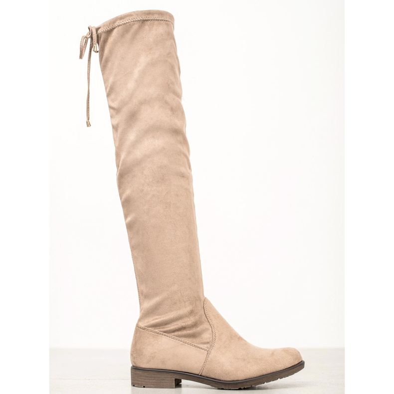 J. Star Botas altas de ante con ribete beige 1