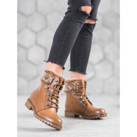 SHELOVET Tramperos atados con piel marrón 1 SHELOVET Tramperos atados con piel marrón 1