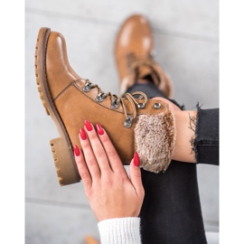 SHELOVET Tramperos atados con piel marrón 2 SHELOVET Tramperos atados con piel marrón 2