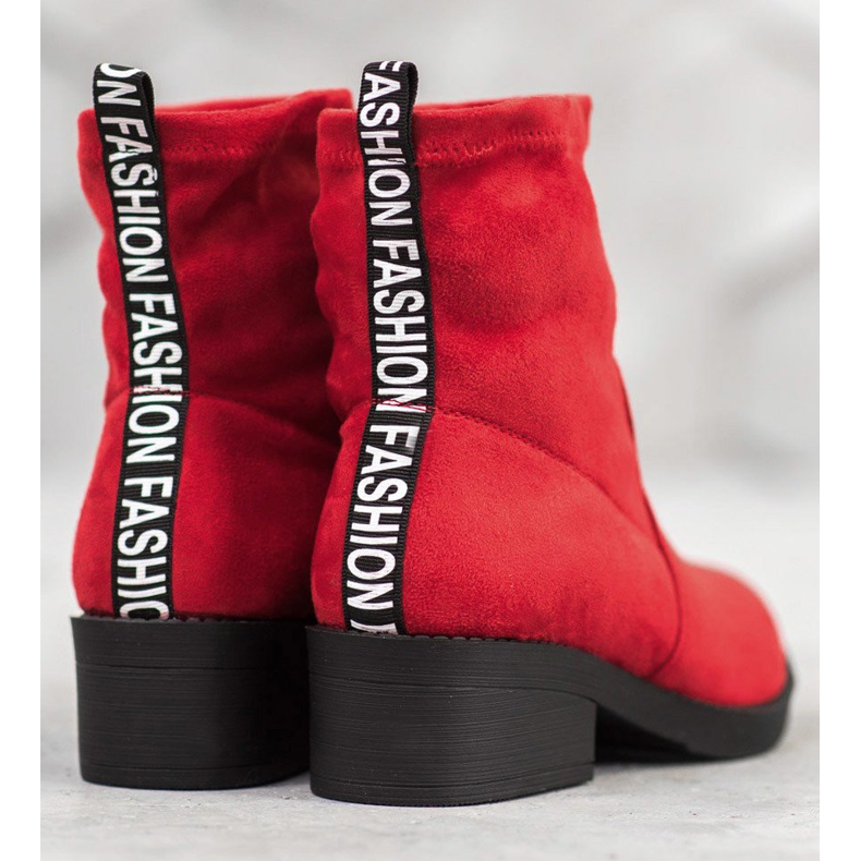 SHELOVET Botas sin cordones de moda rojo 1