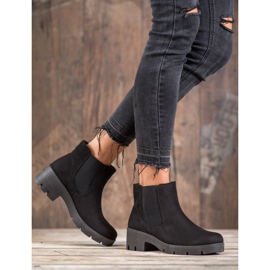 SHELOVET Botines Chelsea de ante en la plataforma negro 5
