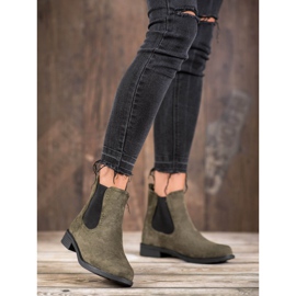 Ideal Shoes Botines Chelsea casuales verde 3