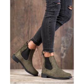 Ideal Shoes Botines Chelsea casuales verde 2