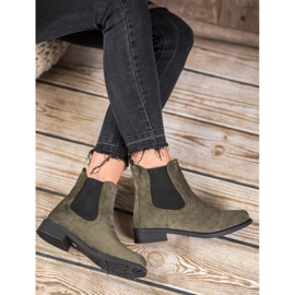 Ideal Shoes Botines Chelsea casuales verde 4