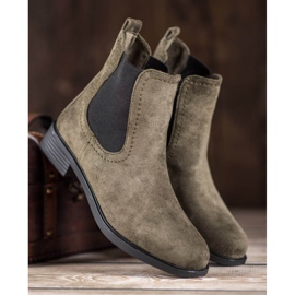 Ideal Shoes Botines Chelsea casuales verde 5