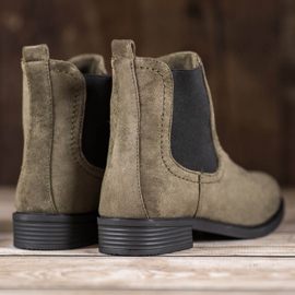 Ideal Shoes Botines Chelsea casuales verde 1
