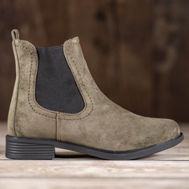 Ideal Shoes Botines Chelsea casuales verde 6