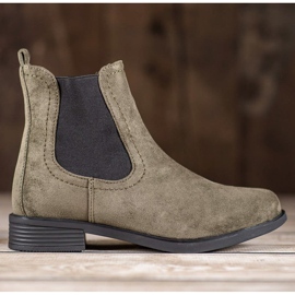Ideal Shoes Botines Chelsea casuales verde 7