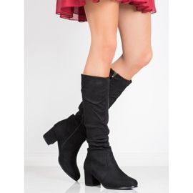 Wilady Botas de gamuza clásicas negro 1
