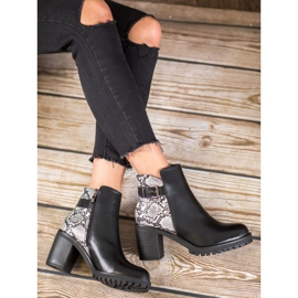 Seastar Botas de plataforma con estampado de serpiente negro 3