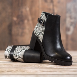 Seastar Botas de plataforma con estampado de serpiente negro 5