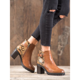 Seastar Botas de plataforma con estampado de serpiente marrón multicolor 2