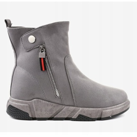 Botas de nieve con aislamiento de gamuza gris KFS-506 1 Botas de nieve con aislamiento de gamuza gris KFS-506 1