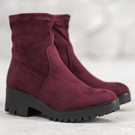 SHELOVET Botines burdeos en la plataforma rojo 3