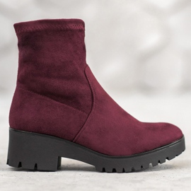 SHELOVET Botines burdeos en la plataforma rojo 4