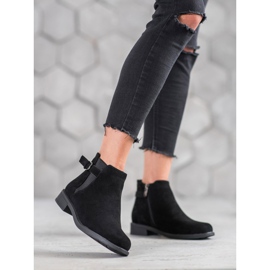 Ideal Shoes Botines de ante negro 1