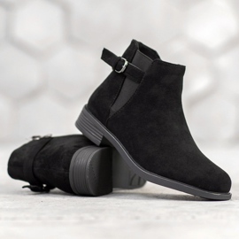 Ideal Shoes Botines de ante negro 2