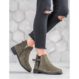 Ideal Shoes Botines de ante verde 1 Ideal Shoes Botines de ante verde 1