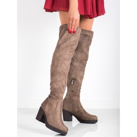 SHELOVET Botas con plataforma marrón 3