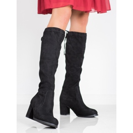 J. Star Botas de gamuza clásicas negro 1