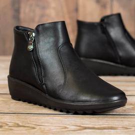 J. Star Botas negras en la plataforma negro 1