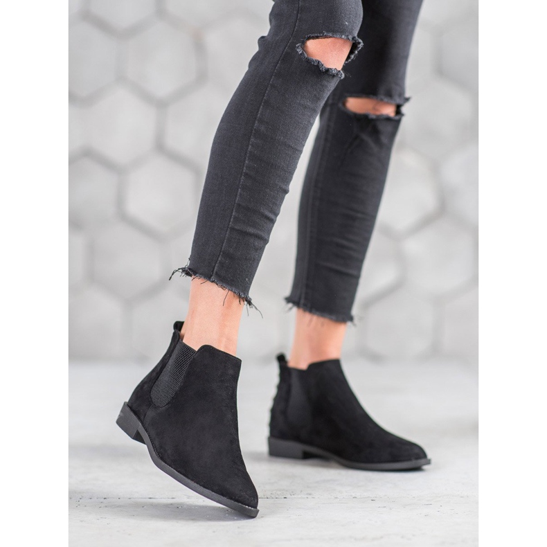 SHELOVET Botines chelsea con perlas negro 2