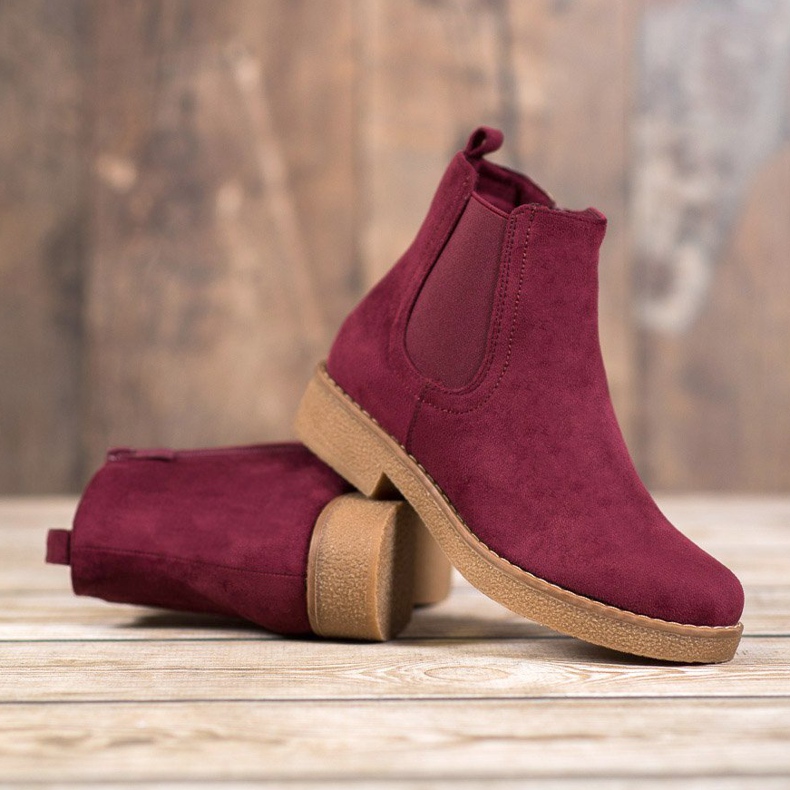 SHELOVET Botas burdeos rojo 1