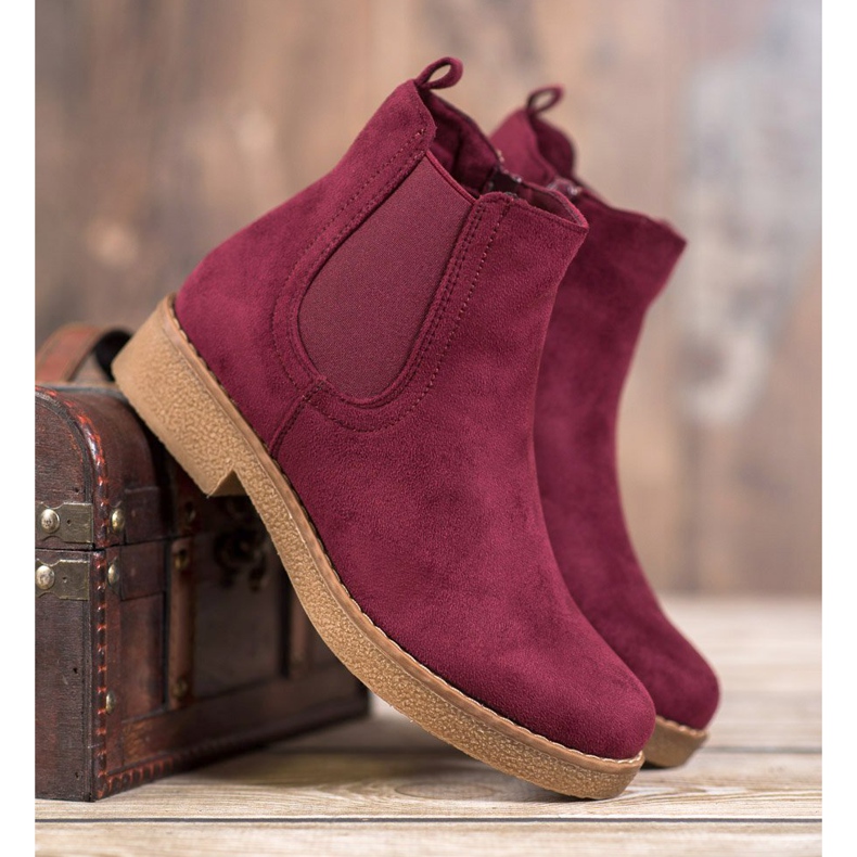 SHELOVET Botas burdeos rojo 2