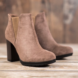 SHELOVET Botas sin cordones en un poste marrón 2