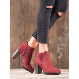 SHELOVET Botas sin cordones en un poste rojo 4