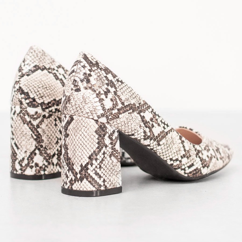 Seastar Zapatos de tacón con estampado de serpiente blanco 2 Seastar Zapatos de tacón con estampado de serpiente blanco 2