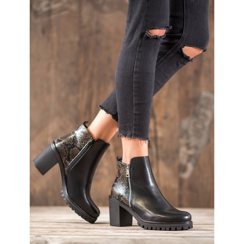 Seastar Botas de plataforma con estampado de serpiente negro 1 Seastar Botas de plataforma con estampado de serpiente negro 1