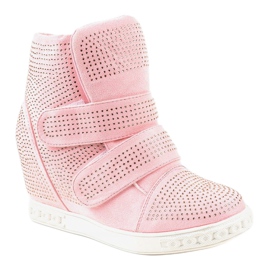 Zapatillas rosa de cuña con tachuelas KLS-112-4 1