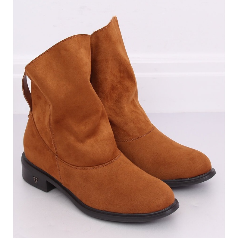 Botas con empeine con volantes camel 6672 Camel marrón 1