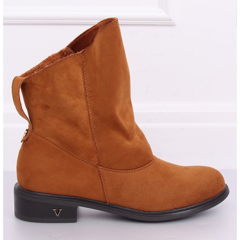 Botas con empeine con volantes camel 6672 Camel marrón 2