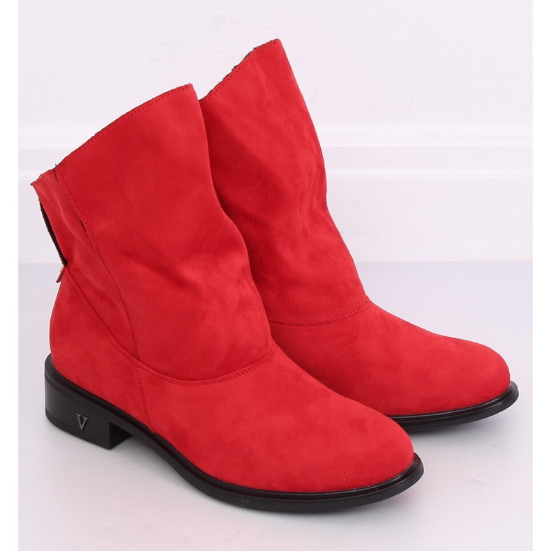 Botas con parte superior arrugada rojo 6672 Rojo 1