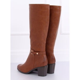 Botas clásicas de tacón alto camel BM-9090 Camel marrón 5